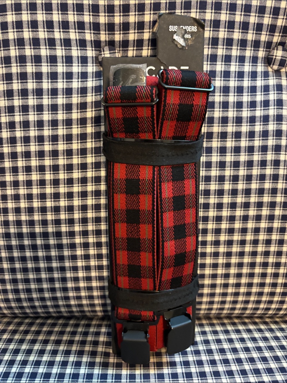 Arcade Red and Black Buffalo Plaid Men's Suspenders